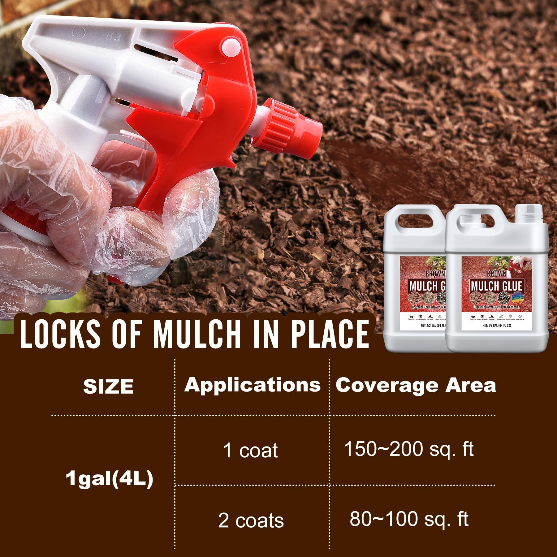 Colla Per Ghiaia E Pacciamatura - 32oz - Adesivo Forte Per Pietre, Corteccia, Foglie - Non Tossica - Foto 5