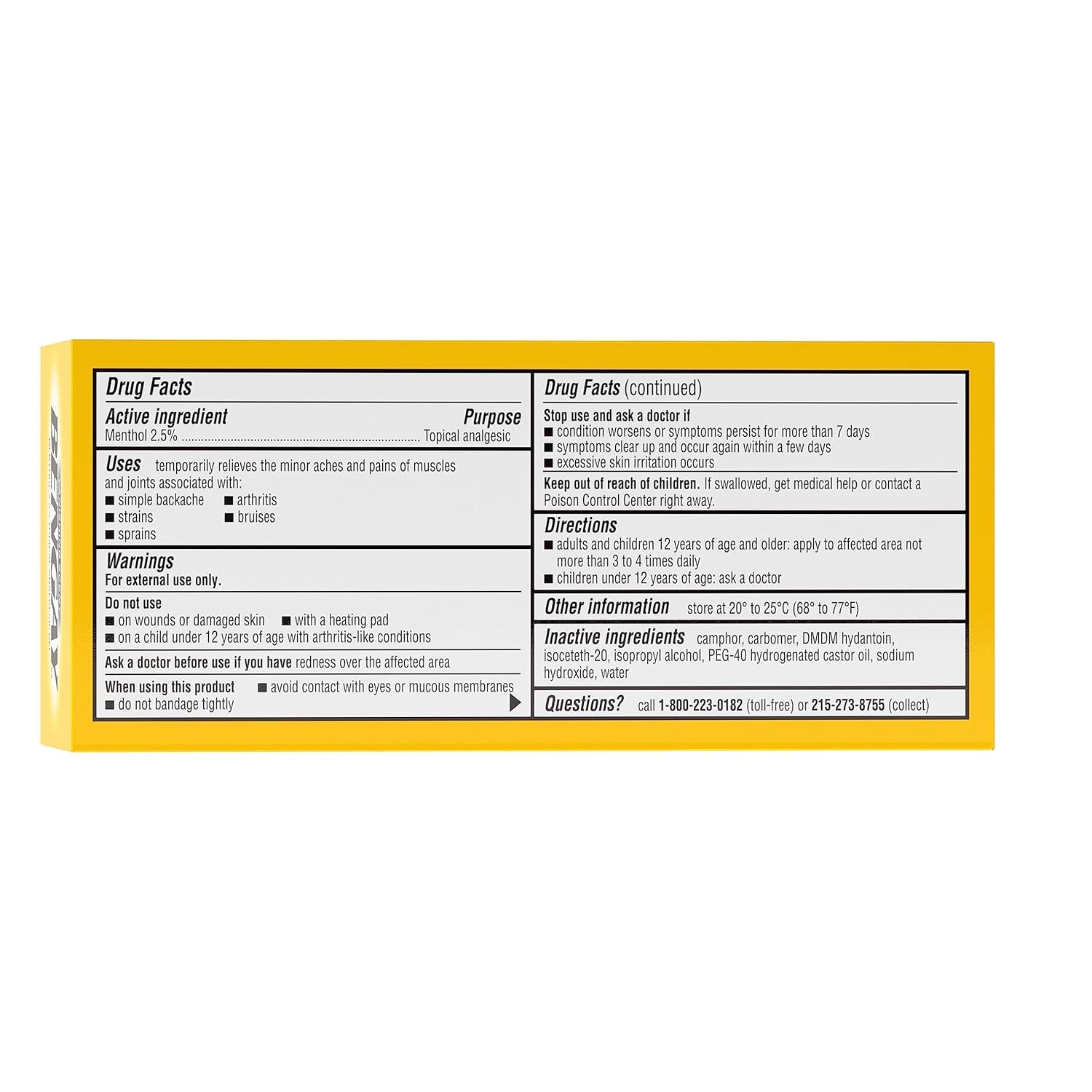 Bengay Menthol Relieving Gel Vanishing Scent 2 OZ - Buy Packs and Save (Pack of 6)