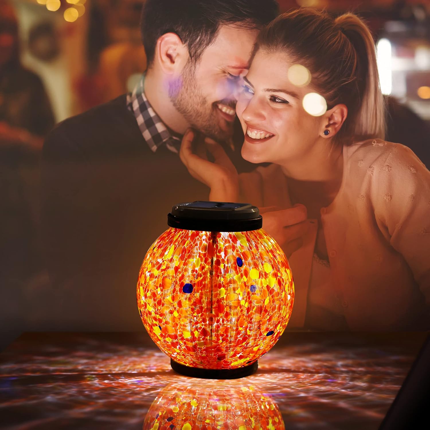 Pandawill Mosaic Solar Garden Light, Rechargeable Outdoor Hanging Light Metal Decorative Ball Light, Waterproof LED Table Lamp Waterproof Night Light for Patio, Countryyard, Bedroom Party : Tools & Home Improvement