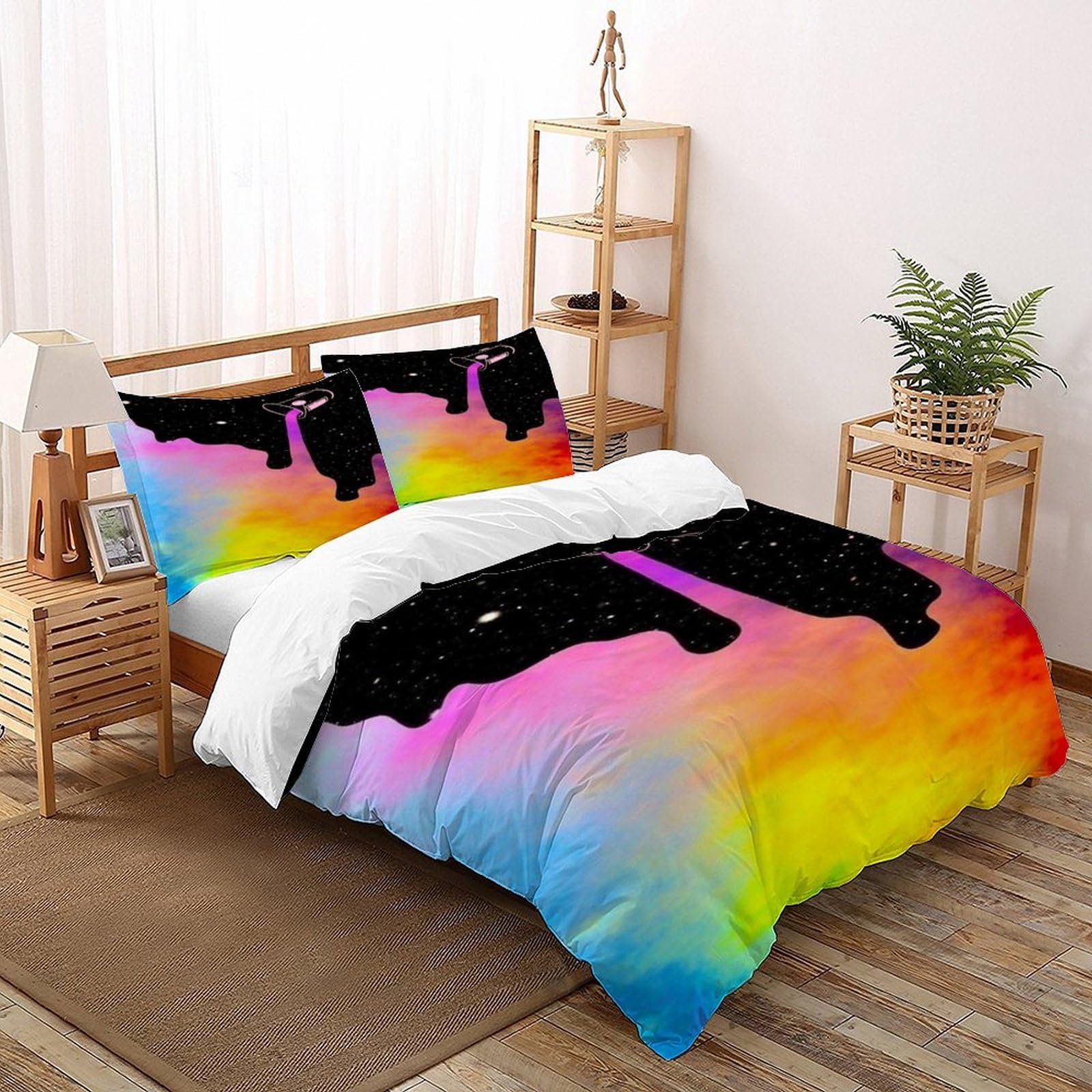 Housse de couette 200x200cm fermeture éclair pour changer de lit facilement