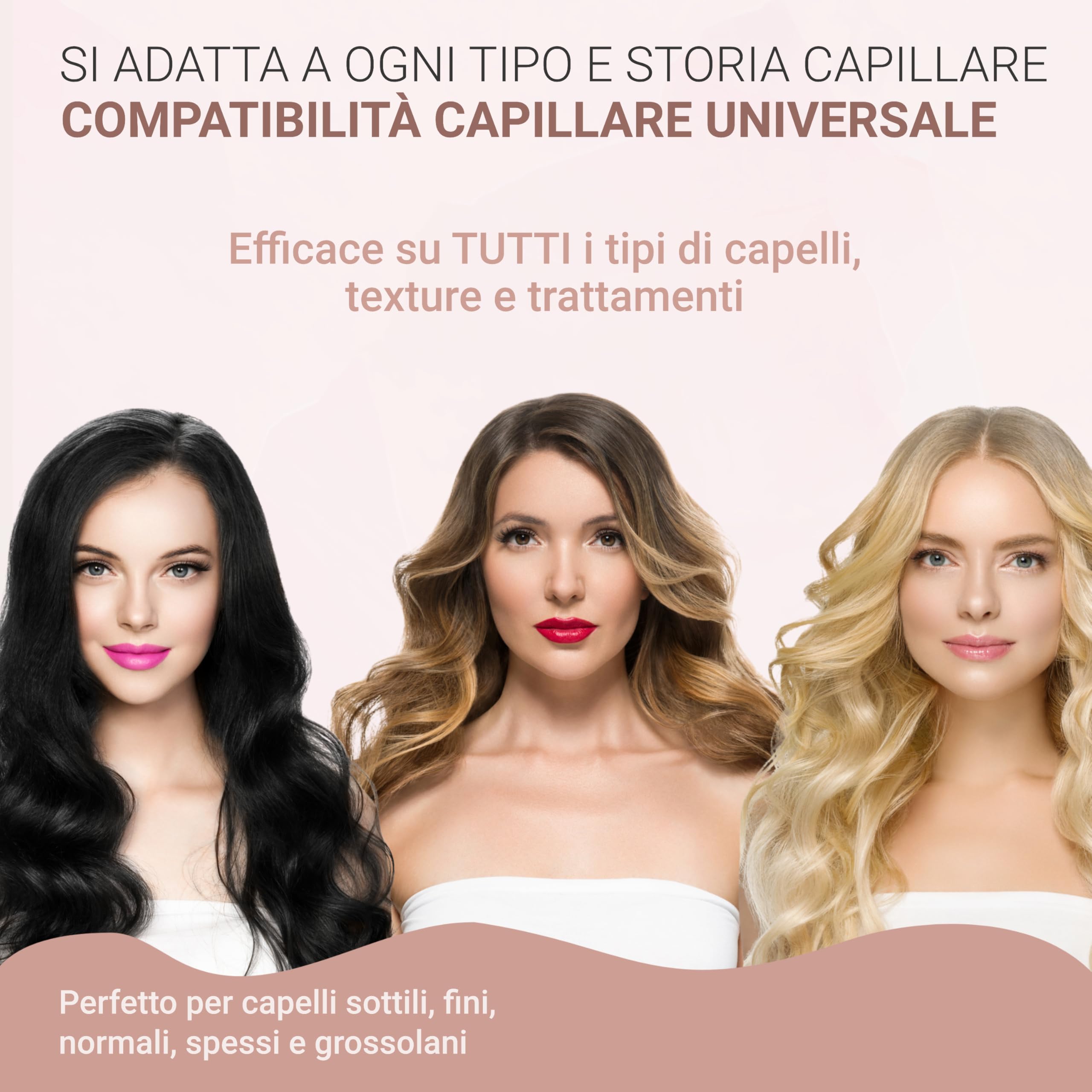 Golden Curl Arricciacapelli Professionale - 5 Anni di Tranquillità - Ferro Arricciacapelli con Barilotto in Ceramica Tormalina per Onde e Ricci per Capelli Corti e Lunghi (Oro Rosa)