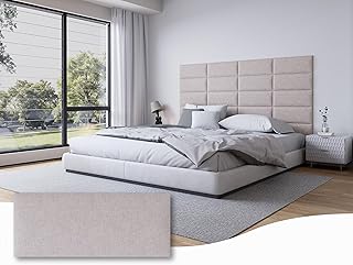 6 Panels Upholstered Stick-On Headboard for Full Bed, Peel and Stick Fabric Wall Panels,