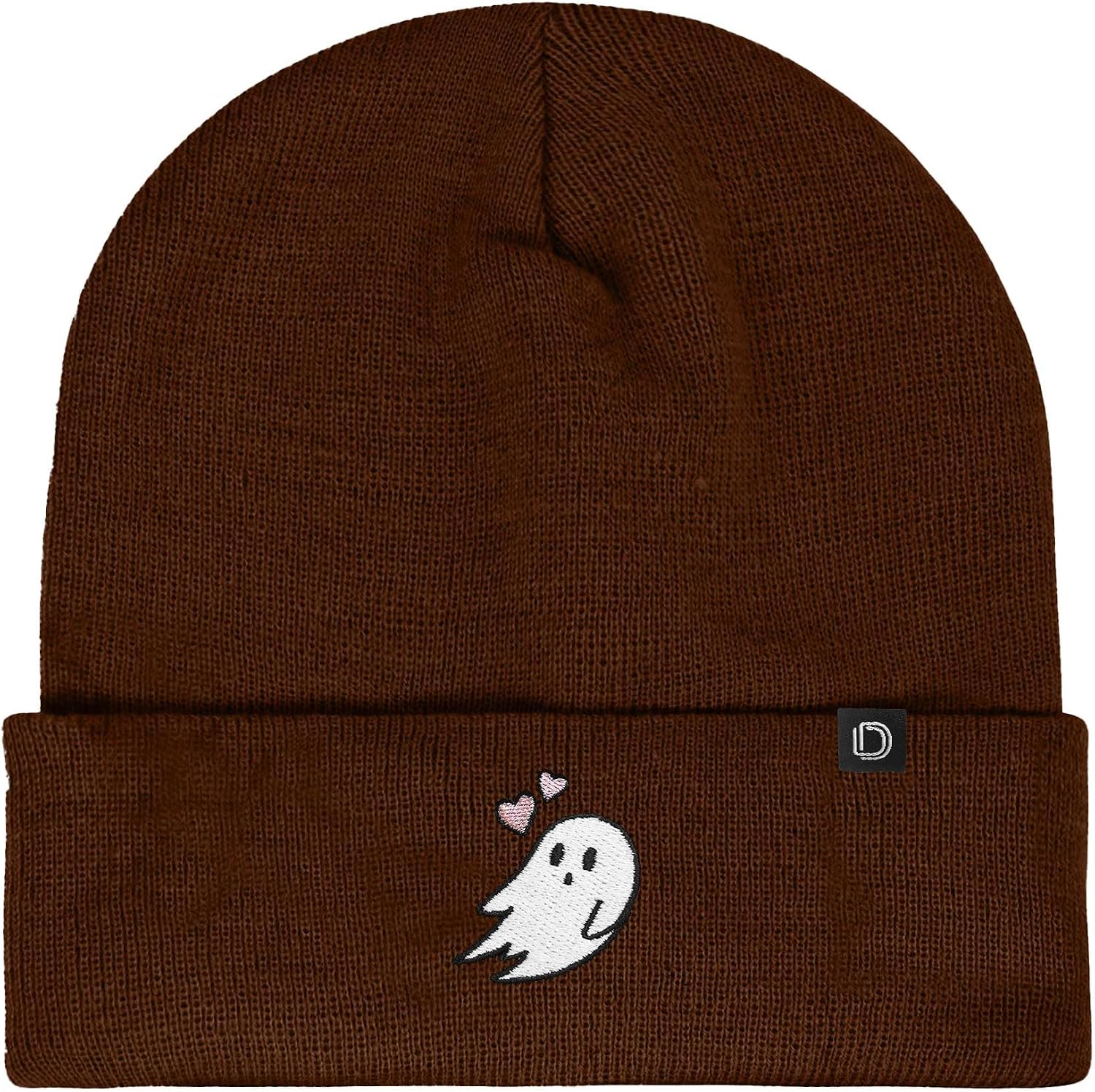 DALIX Heartly Ghost Embroidered Beanie Hat Knit Cap Cold Weather Womens