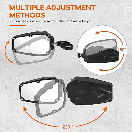 Miniatura 6 de Espejos laterales UTV para barra antivuelco de 1.65"-2", espejos UTV RZR compatibles con Polaris RZR, Can Am Maverick X3, Kawasaki Teryx, Talon,