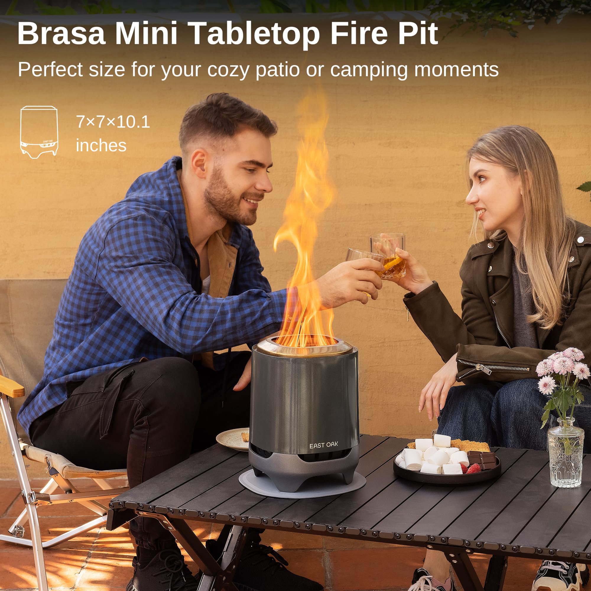 Amazon.co.jp: EAST OAK Brasa 無煙卓上ファイヤーピット ミニテーブル 
