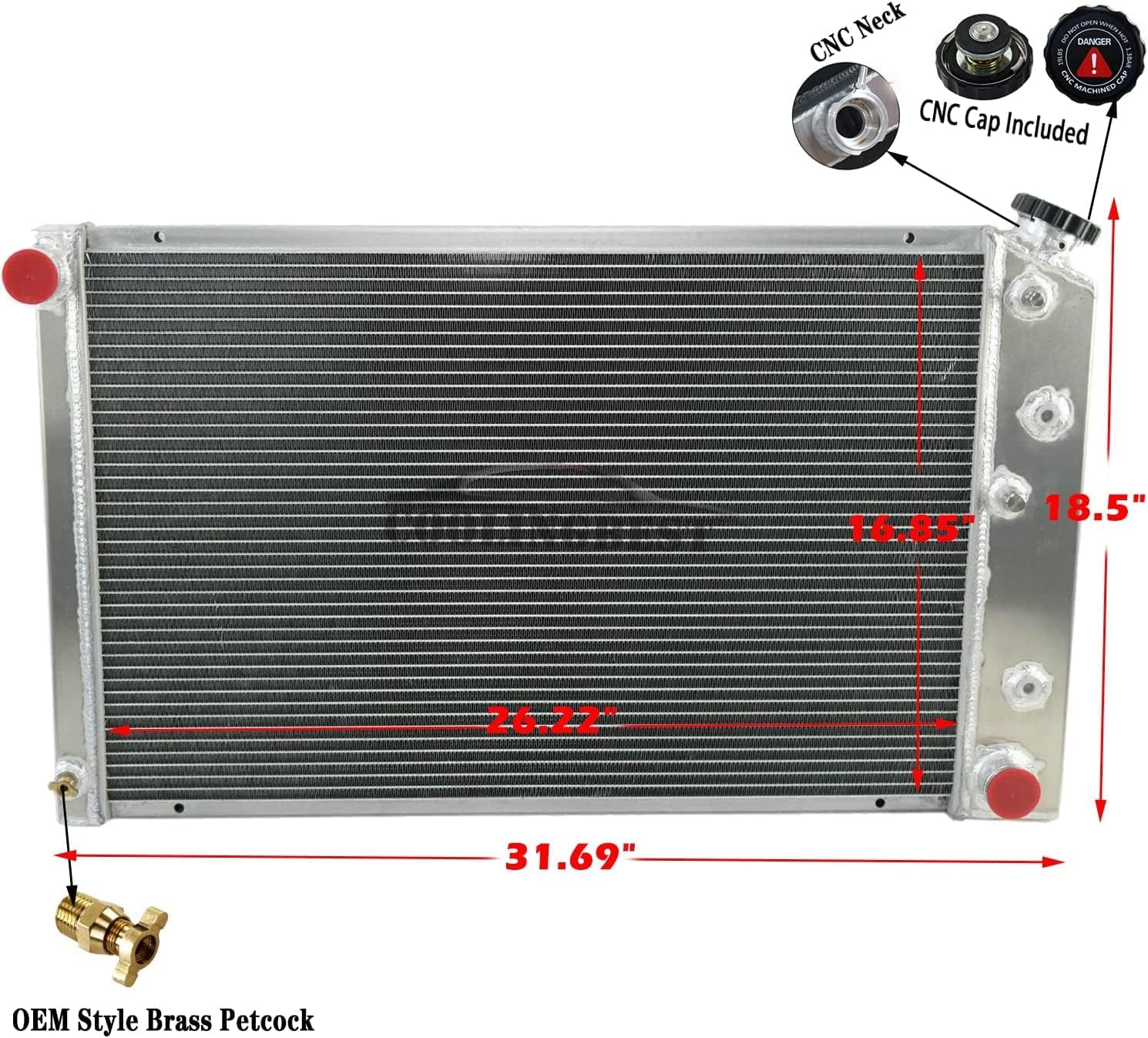 4 Row Aluminum Radiator for Chevy Camaro 1970-1981 Monte Carlo 1980-1987 G-Body Olds Cutlass Pontiac Grand Prix CU162 Radiators