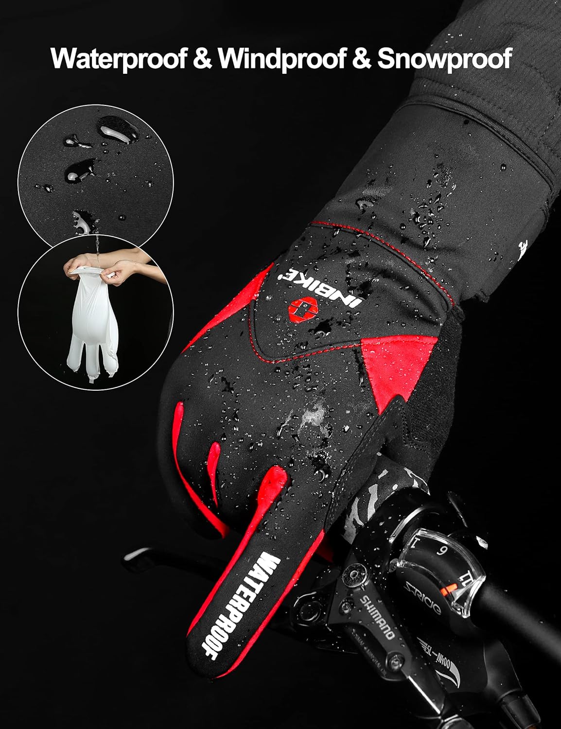 INBIKE Winter Cycling Gloves for Men Women Cold Weather Thermal Windproof Gel Bike Gloves Touch Screen - Image 5