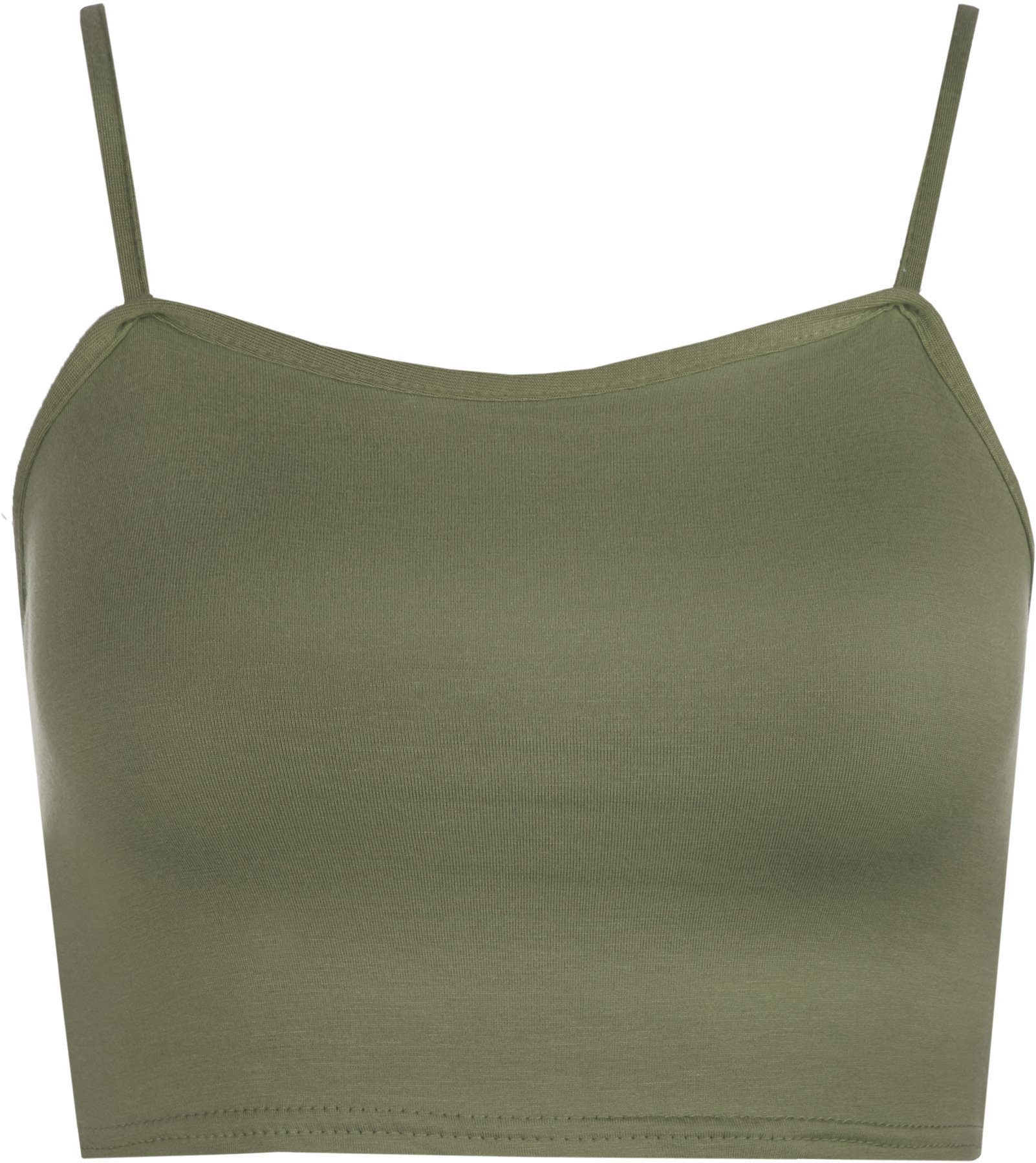 Wearall Women's Khaki Strappy Sleeveless Bralet Crop Stretch Vest Top - 8-10