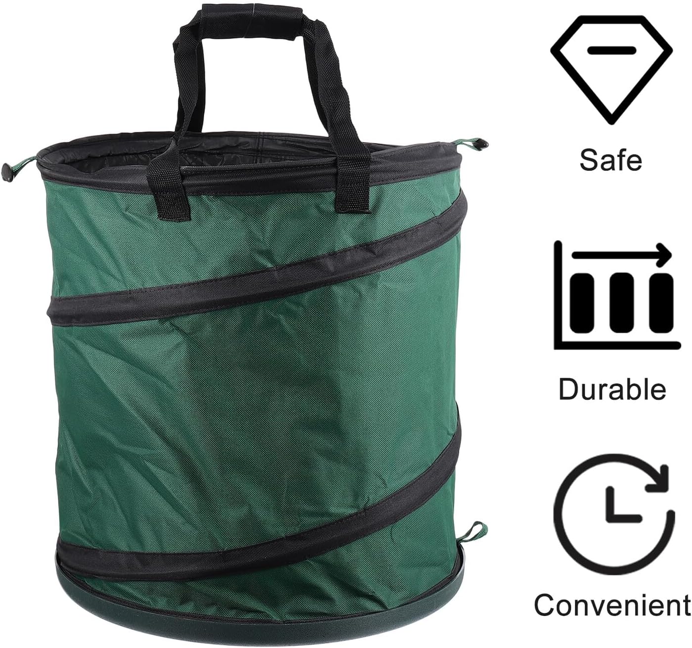 Foldable Yard Trash Bag with Rigid Base Reusable Leaf Waste Bag for Gardening and Lawn Cleanup with Handles for Outdoor Yard Waste Collection