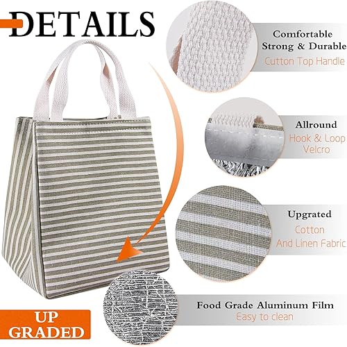 Miniatura 3 de Daixers Paquete de 2 loncheras aisladas para mujeres y hombres, bolsas reutilizables para el almuerzo para adultos, para el trabajo o los viajes