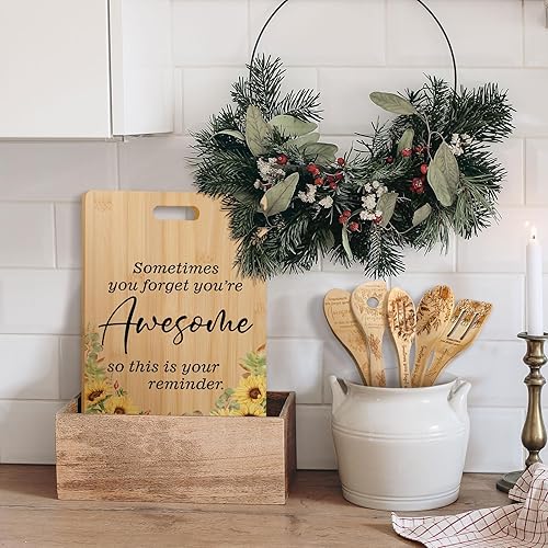 Miniatura 5 de Hushee Juego de 6 tablas de cortar con texto en inglés "Thank You", regalos para mujeres Sometime You Forget You Are Awesome inspiradoras tablas de