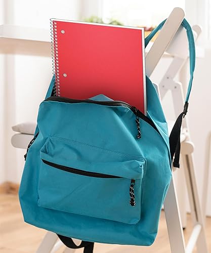 Miniatura 7 de Dunwell Cuaderno de espiral de rayas anchas, rojo, 100 hojas (200 páginas) de 8 x 10.5 pulgadas, cuaderno de reglas anchas para niños, cubierta de