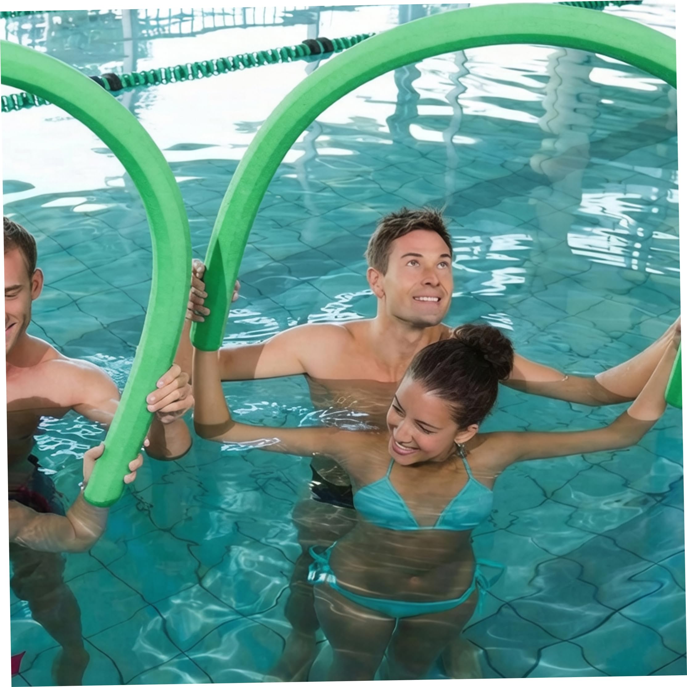 Große Poolnudeln, Jumbo-Pool-Nudeln, Schaumstoff, dick, hohl, hoher Auftrieb, Schwimmkörper für Schwimmbäder, Grün, 6,4 x 150 cm, 2 Stück