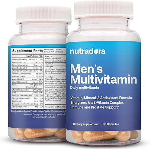 Multivitamínicos para hombres Multivitamínico para hombres apoya la salud inmune y de próstata con vitamina A, C, D, E y B12, zinc, calcio,