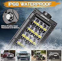 Vista 4 de DJI4X4 Reflector de barra de luces LED cree, de 12 pulgadas, 72 watts. Luz antiniebla de LED, para vehículos todoterreno, con panel negro