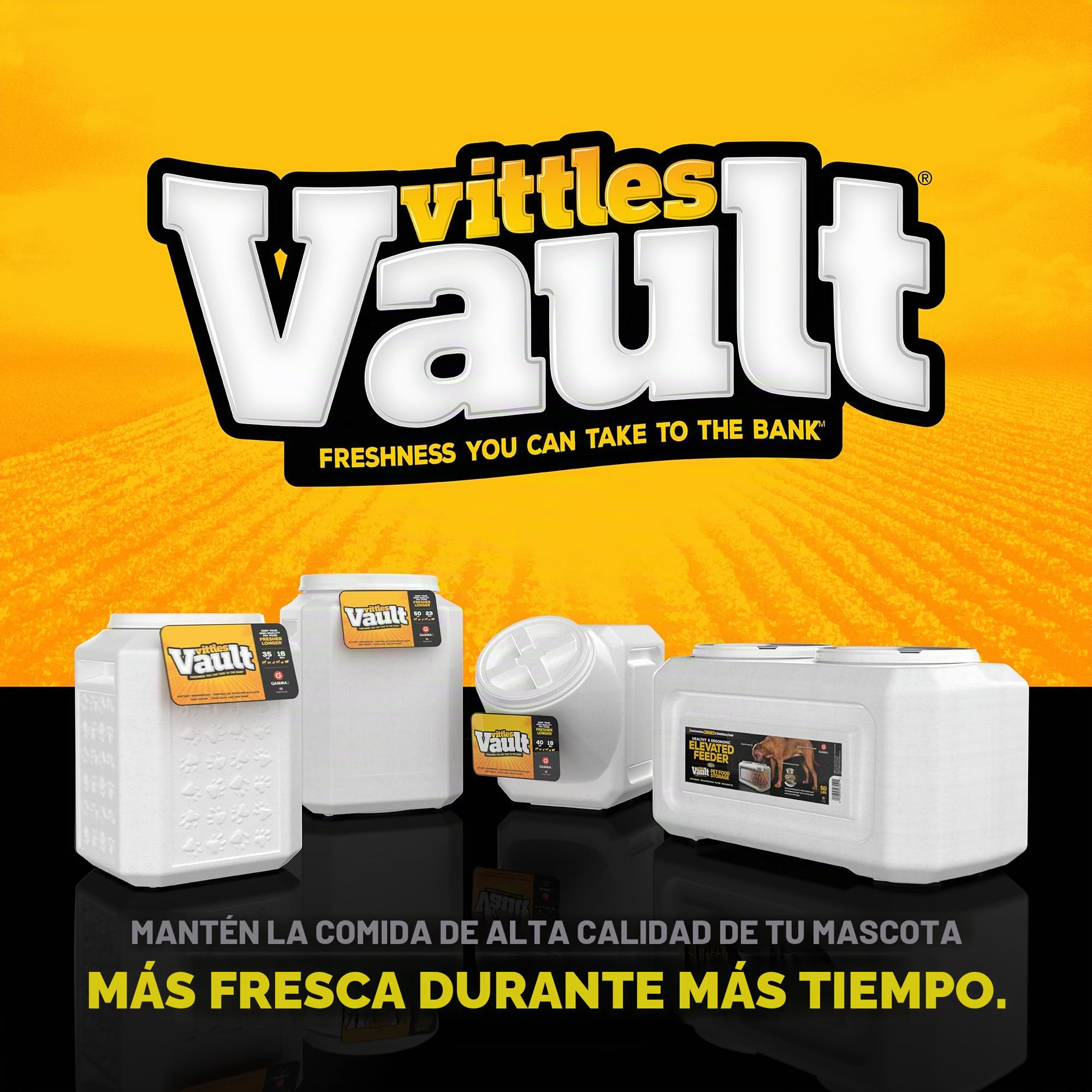 Gamma2 Vittles Vault Outback contenedor de almacenamiento de alimentos para mascotas, gris, 50 libras