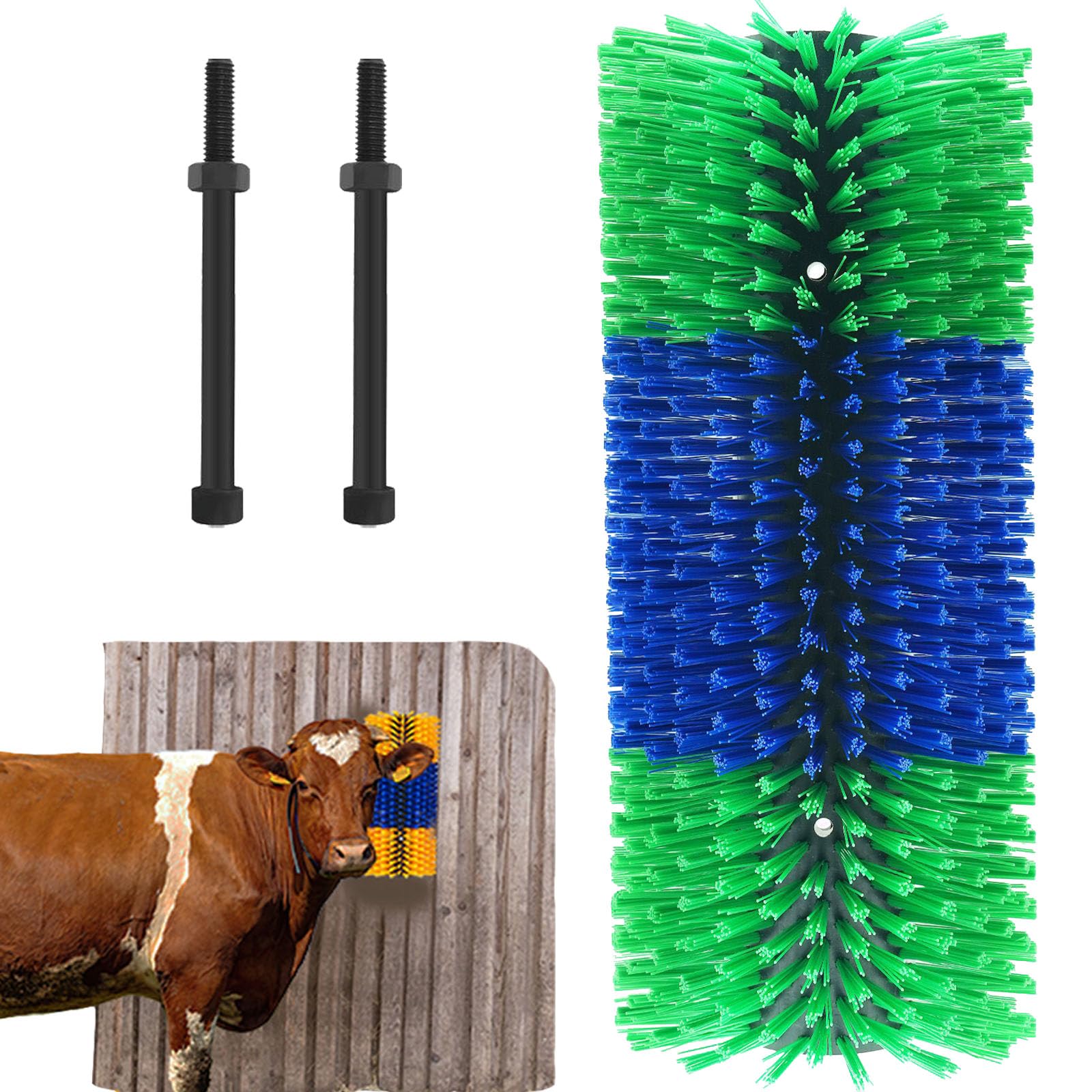 Cepillo rascador universal, cepillo de masaje para rascar animales de ganado, alivia la picazón en la parte posterior del ganado, ideal para caballos, ganado, cerdos y ovejas (amarillo con 2