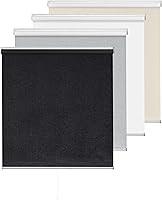 Vista 22 de ChrisDowa Persianas enrollables 100% oscurecedoras sin cadena, con tela jacquard a rayas, aislamiento térmico, protección UV, persianas opacas