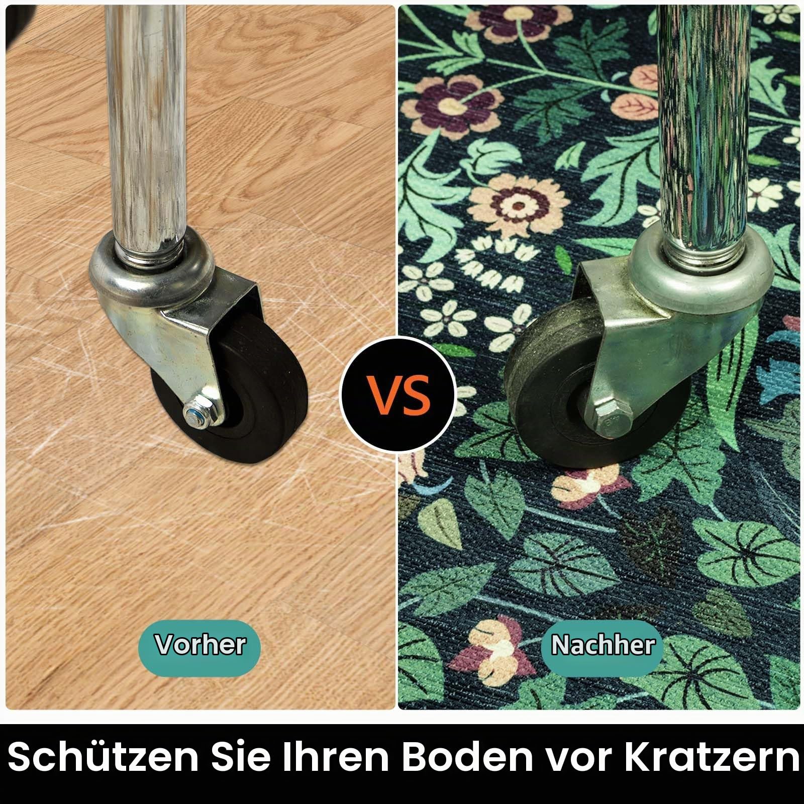 Famibay Bodenschutzmatte Bürostuhl 90x120cm Bürostuhl Unterlage rutschfest Schreibtischstuhl Unterlage Dunkelgrün Vintage Bodenschutzmatte für Hartböden Parkett Tiles Waschbar Kratzfest Blumen