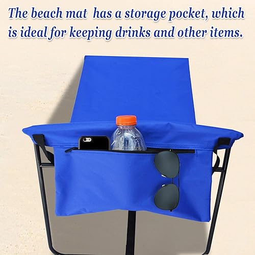 Miniatura 6 de Strong Camel Tumbona reclinable portátil para playa, tapete de playa, piscina, silla de descanso (azul oscuro)