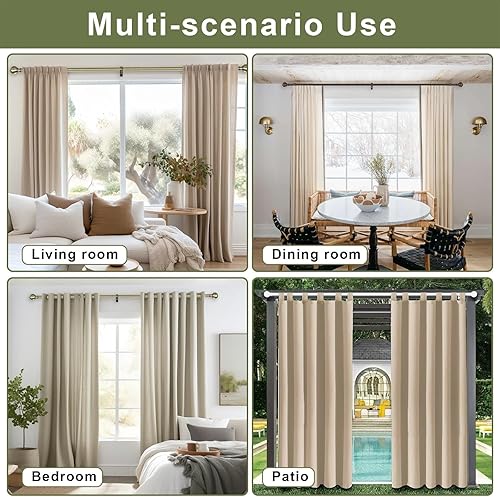 Miniatura 7 de Barra de cortina para ventanas de 72 a 144 pulgadas, níquel cepillado de 1 pulgada de diámetro, remates redondos