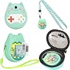 Carrying Case and Silicone Cover Compatible with Tamagotchi Pix Virtual Pet Game Machine, 5-in-1 Silicone Cover for Tamagotchi Pix, with Finger Lanyard and Screen Protector Green