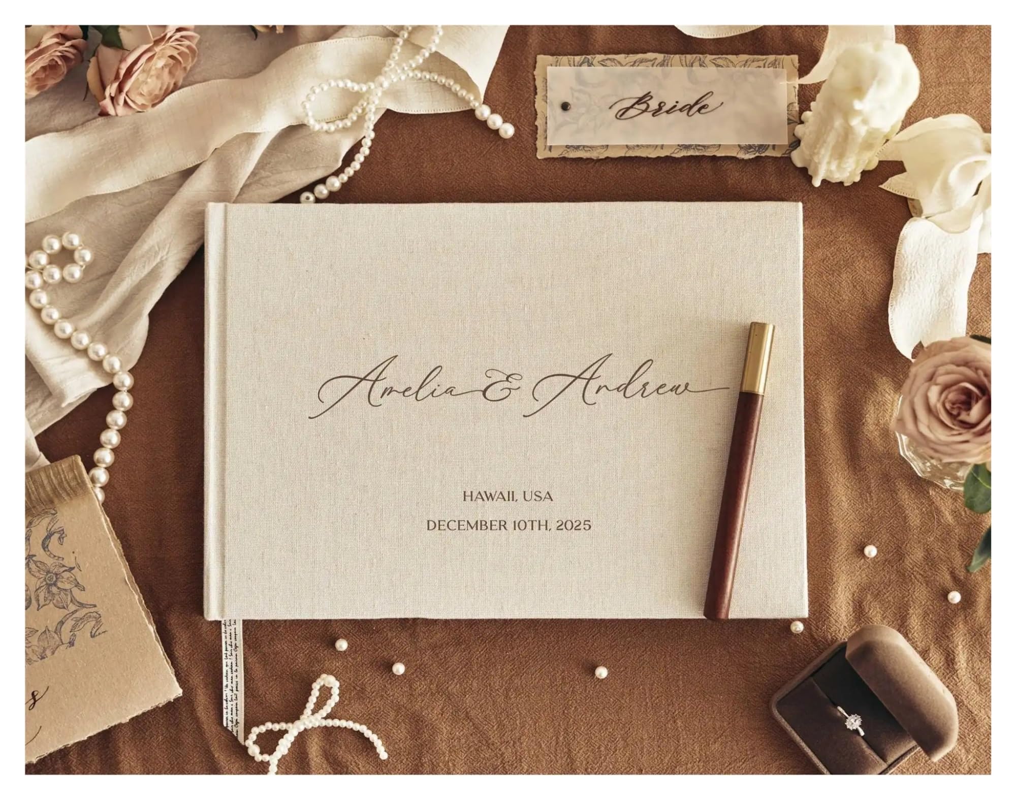 Libro Firmas Boda Libro de visitas Boda con Funda Lino