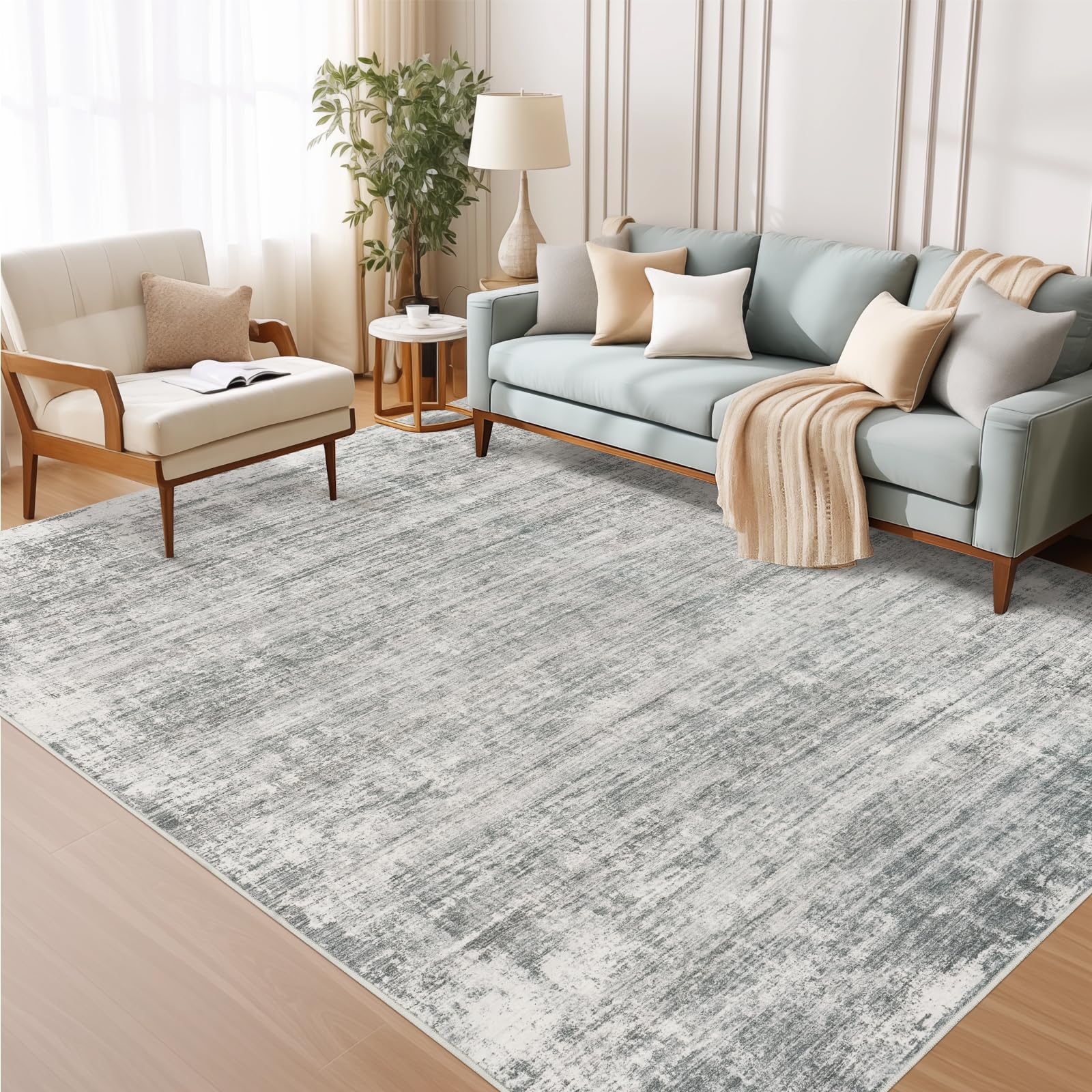 zesthome 5x7 Area Rugs Modern Washable Rug Non-Slip Rugs for Living Room Stain Resistant Abstract Rugs Ultra-Thin Indoor