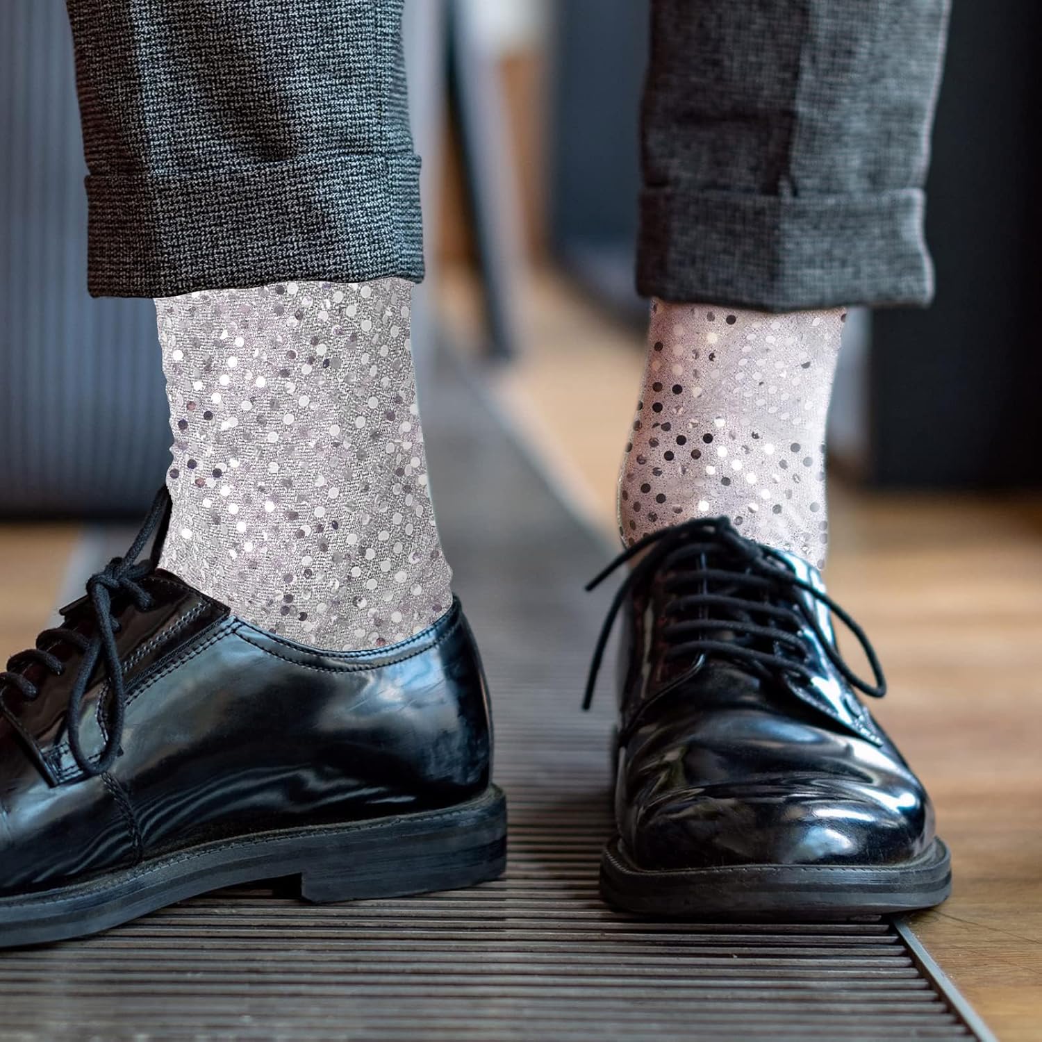 Silver Sequin Sock Covers Dance Socks Costume for Men Women, Dress Up Halloween Glitter Short Foot Covers 80s 90s Pop Star Costume, Dance Party Sock - Image 7