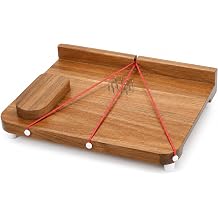 Adaptive One-Handed Cutting Board with Food Spikes, Non-Slip Wooden Kitchen Prep Board with Raised Edge and Rubber Bands, One Hand Cutting Aid for Limited Hand Mobility