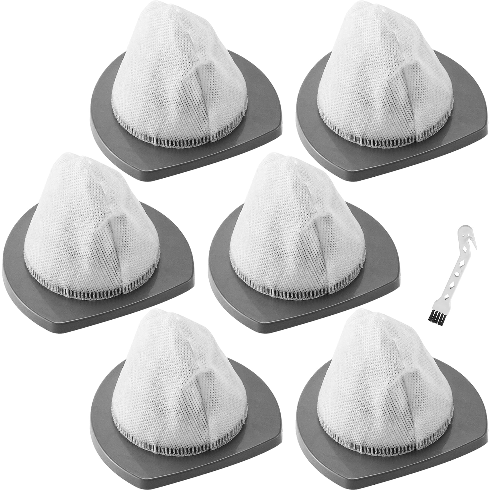 2033 Featherweight Filter, Vacuum Filter Replacement for Bissell Stick Lightweight Bagless Vacuum 20331 20333 20339, 6 Mesh Filters 1 Brush, Compare to Part 1611508