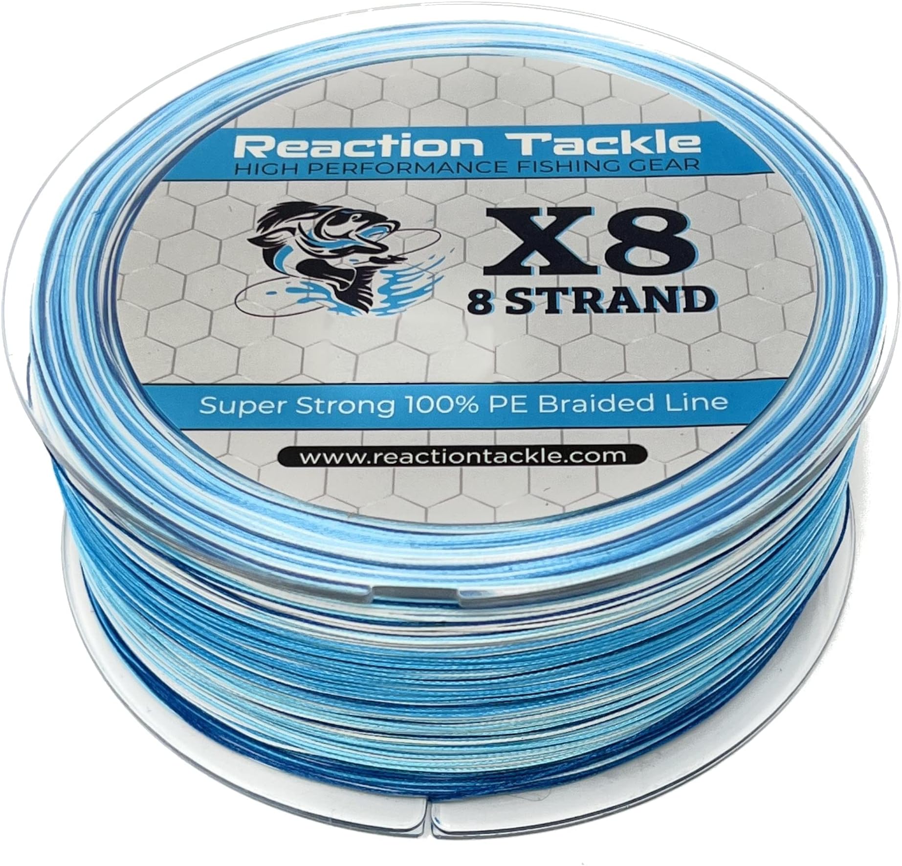 Reaction Tackle X8 Braided Fishing Line - 8 Strands Super Slick - Pro Grade Power Performance for Saltwater or Freshwater - Colored Diamond Braid for Extra Visibility