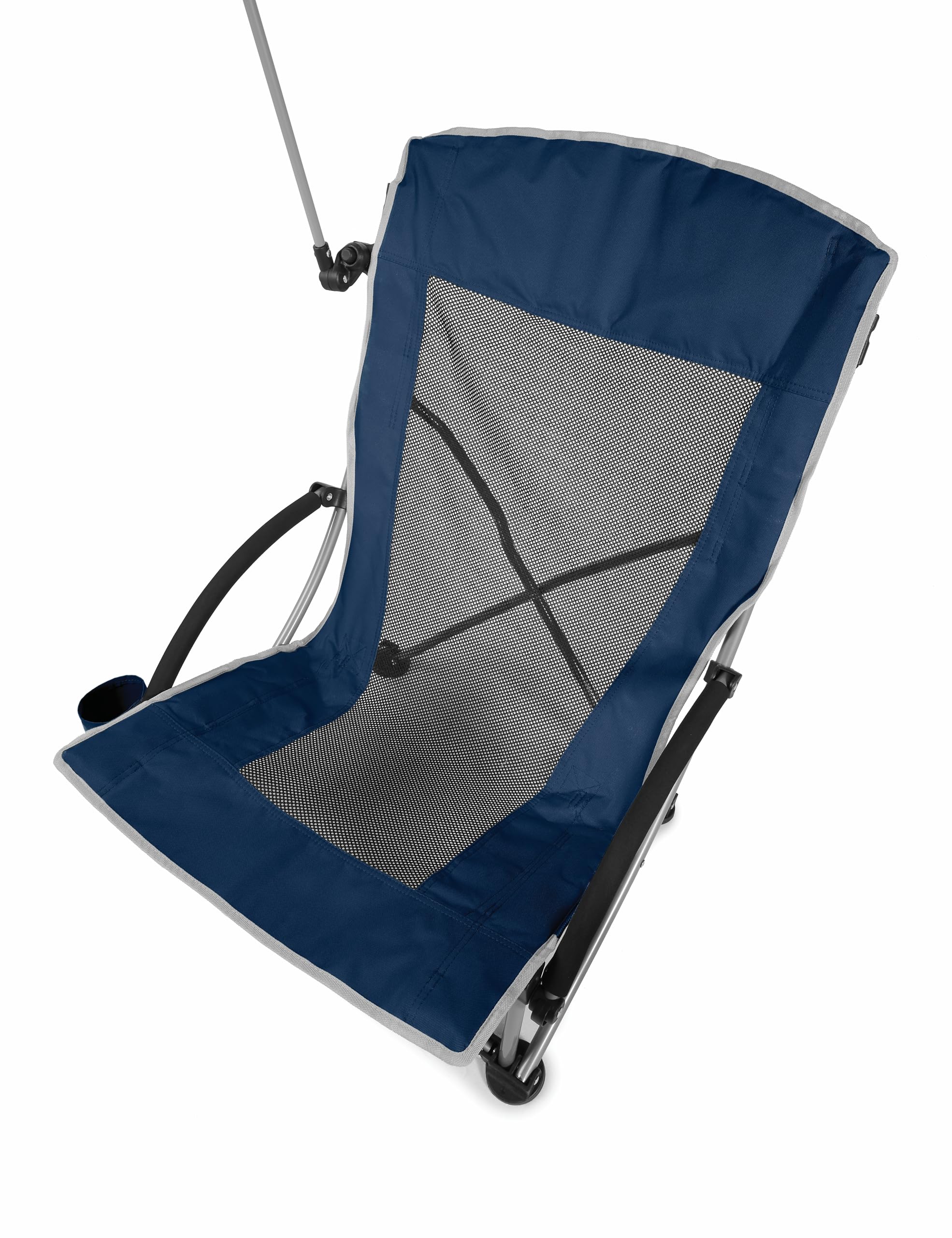 Sport-Brella Sedia Da Spiaggia, Ombrello Regolabile e Girevole, Protezione Sole e Maltempo UPF 50+, Ideale Per Spiaggia e Sport, 96cm x 99cm, Blu