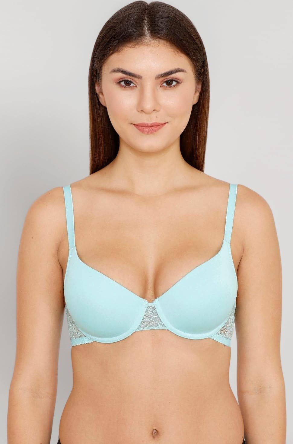 Women's Cotton Lightly Padded Wired T-Shirt Bra (ZI1101COREZBLUE0034B_Blue_34B)