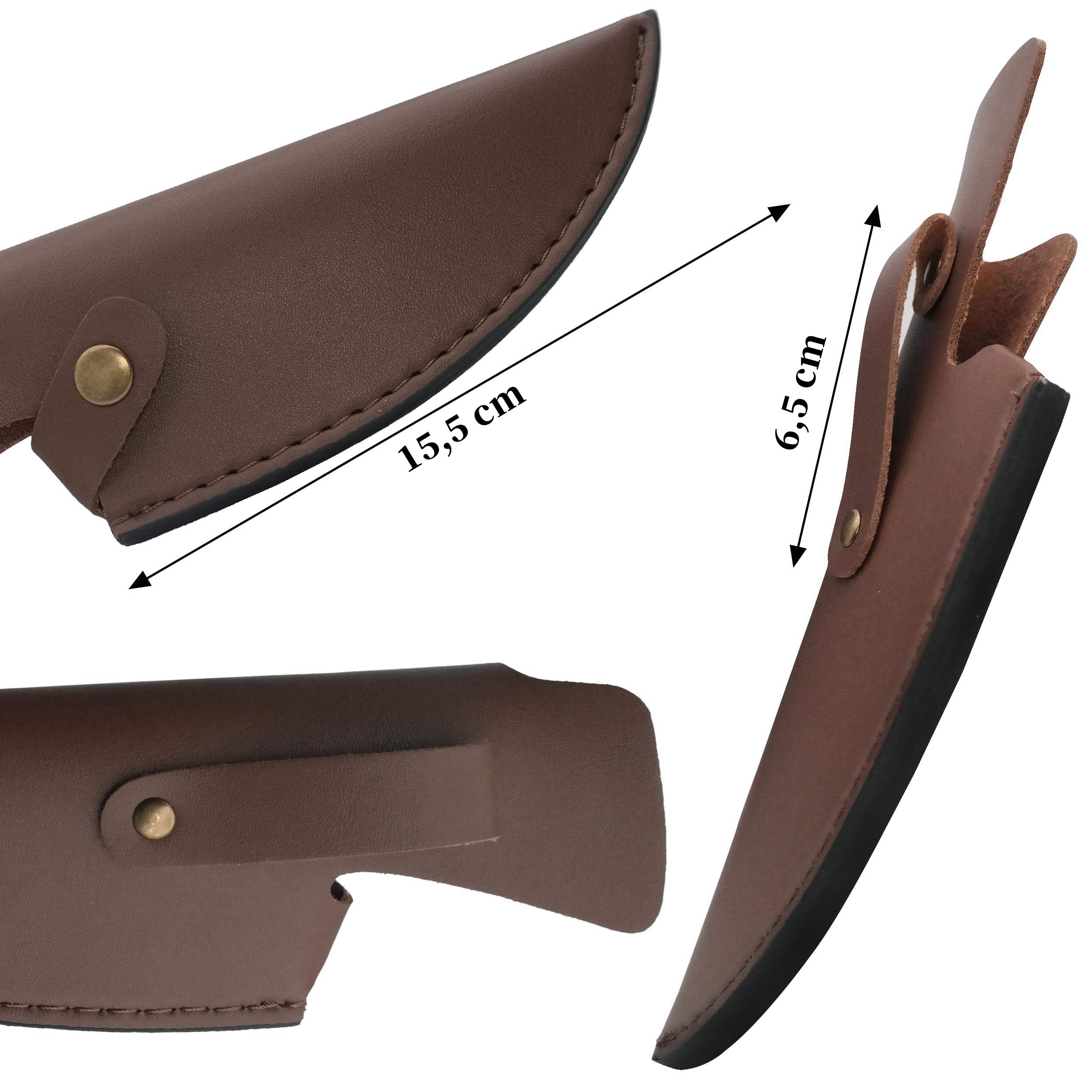 Messerscheide Leder für 15,24 cm Langes, Lederscheide Weiche PU-Leder für 6 Zoll Wikinger Messer, mit Gürtelschlaufe Gut geeignet für Messer mit feststehender Klinge