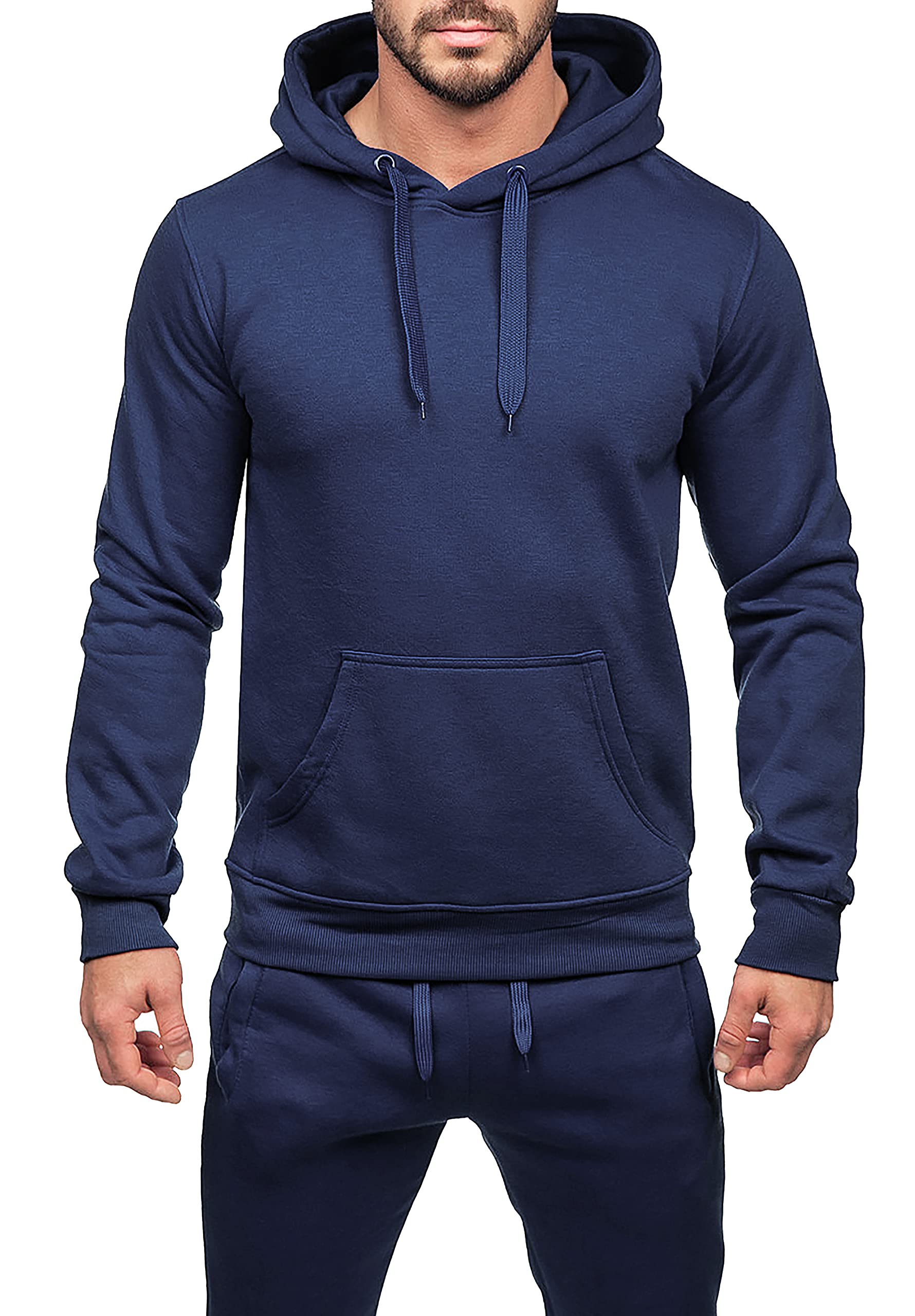 Evoga Tuta uomo completa maglia con pantaloni in cotone Training Fitness con cappuccio