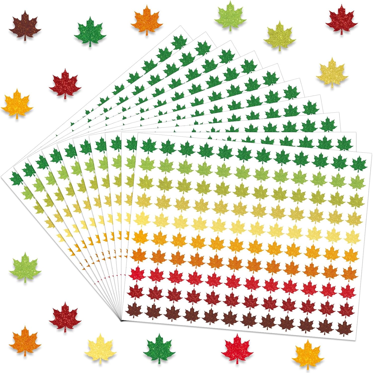 Lincia 1200 Pcs Maple Glitter Stickers Sparkly Small Stickers for Kids Toddlers Teacher Reward Sheet Incentive Charts Classroom School Home Art Craft Party Favor Supplies - Amazon product rated Grade B