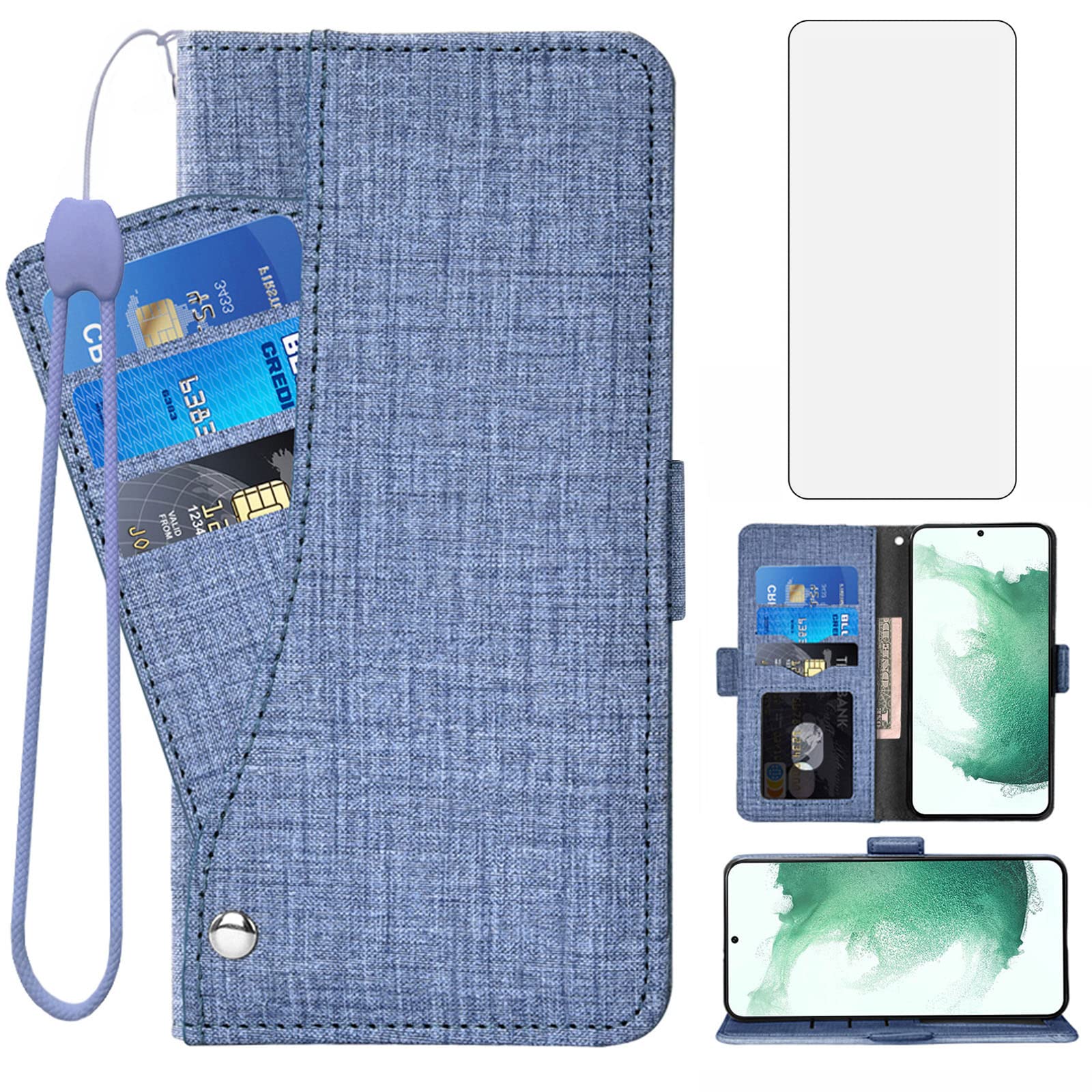 Asuwish Custodia Portafoglio Per Nokia G22 - Con Vetro Temperato