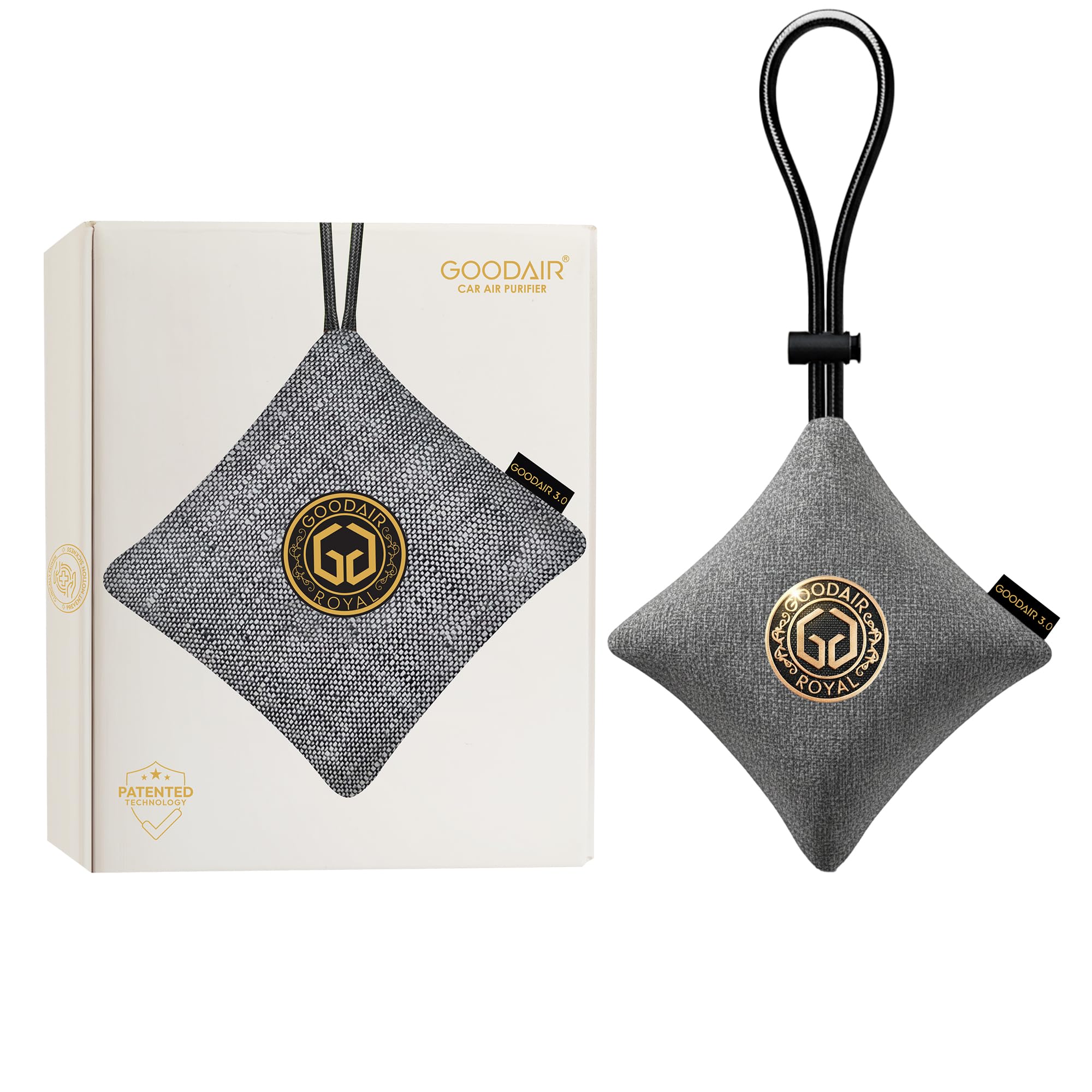 2.0 Premium Non-electric Car Air Purifier | Elegant Silver | Tested & Certified to Absorb Toxic Gases | Advanced Impregnated Activated Carbon | 24/7 Air Purification