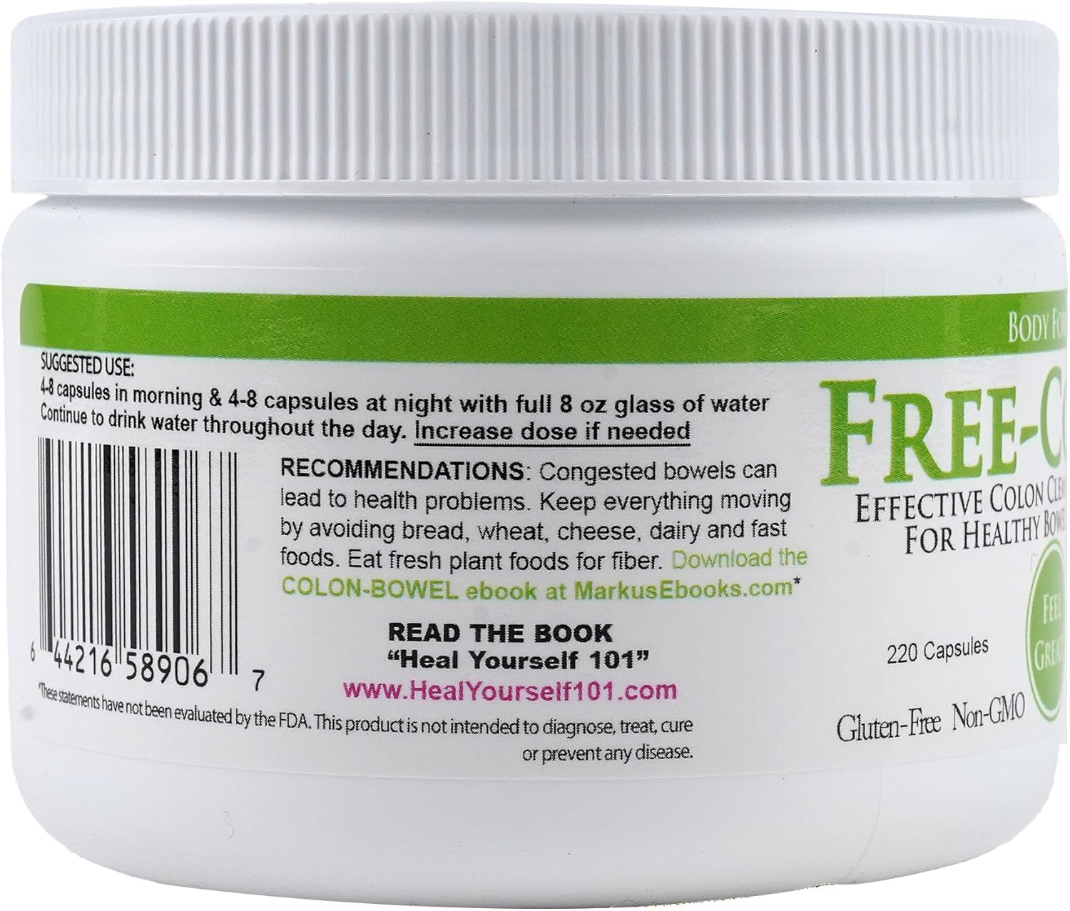 Body Force Colon Formula by Markus- Capsules - Comprehensive Formula - Fiber Rich for Toxin Removal - Aloe, Ginger, Citrus Flavonoids & Cascara Sagrada - Gentle & Effective Detoxification