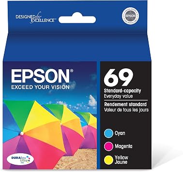 Amazon.com: Cartuchos de inyección de tinta Epson DURABrite T06 Ultra 69 de  capacidad estándar : Productos de Oficina