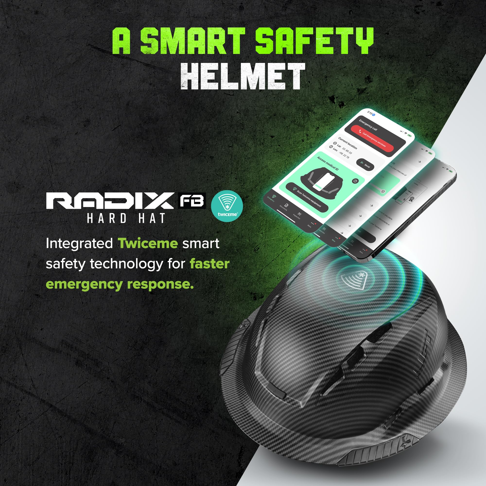Lift Radix - Casco duro ventilado de ala completa, ID Twiceme, ventilado