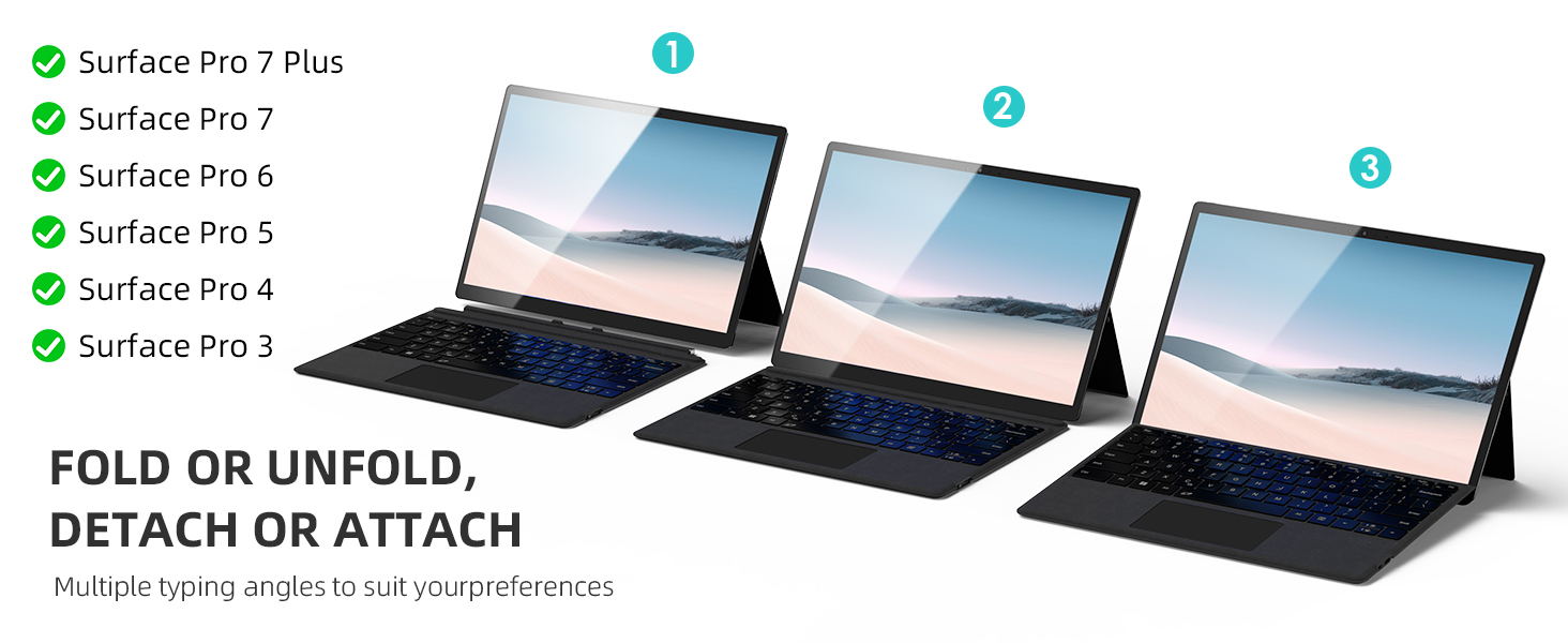 Amazon.com: Surface Pro Keyboard for Microsoft Surface Pro 7 Plus