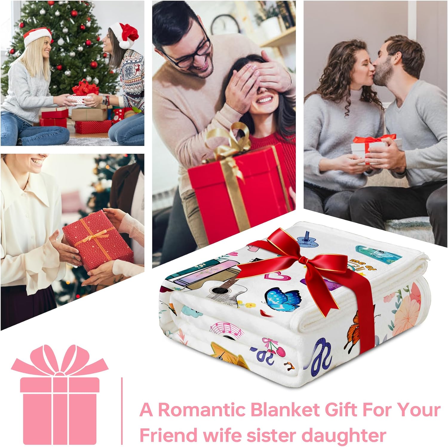 White Cozy Throw Blanket Birthday Gift for Daughter from Mom,Music Album I Love You Fuzzy Blanket Present for Wife Girlfriend 52"x60",Wedding Gifts for Couples,Bridal Shower Gifts for Friend Sister - Image 3