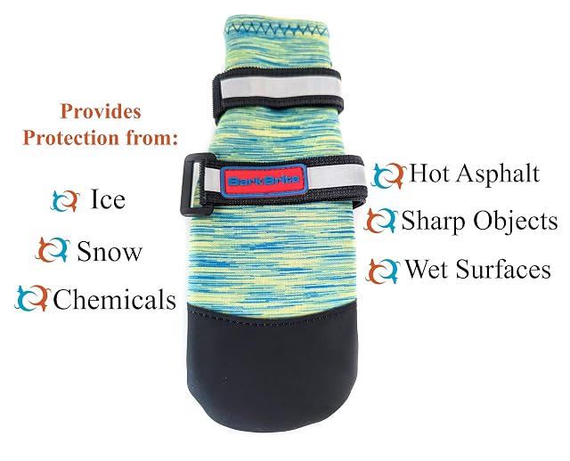 Foto 5 de 8 de Botas Protectoras de Patas de Neopreno para Todo Tipo de Clima con Correas Reflectantes en 5 tamaños (Turquesa