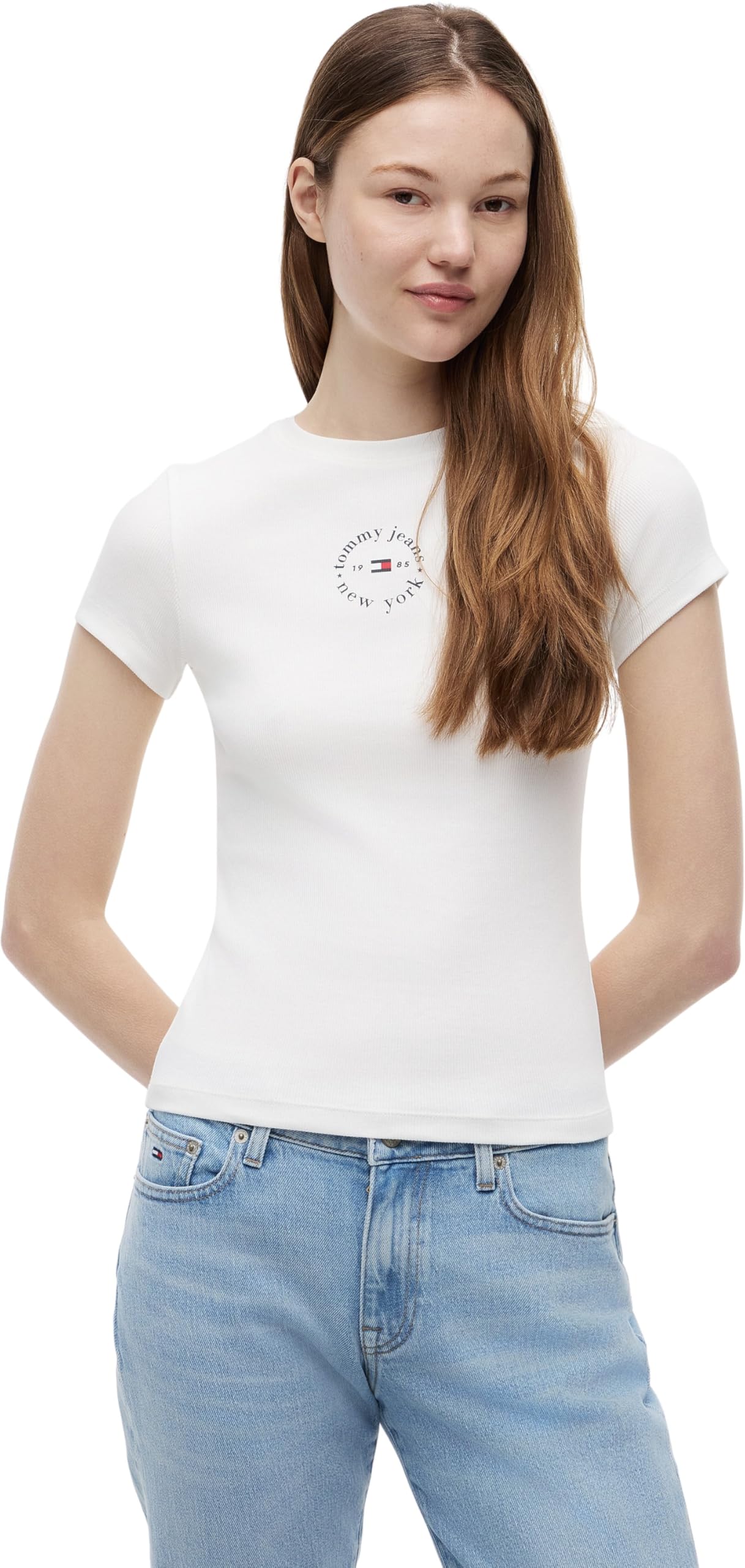 TJW SLIM ESS LOGO2 RIB TEE EXT Gömlek Kadın