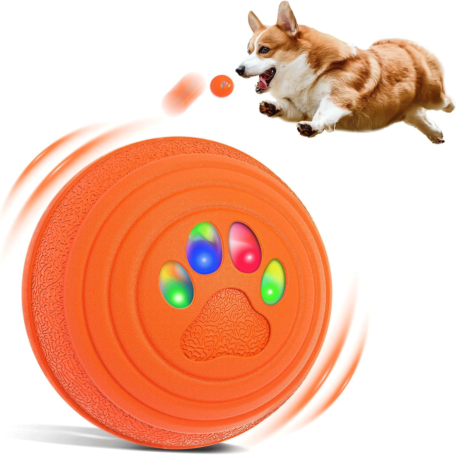Interactive Dog Toys Dog Balls: Vibrating Dog Ball for Puppy/Small/Medium/Large Dogs Mental Enrichment Motion Activated Automatic Moving Bouncing Indestructible Jolly Rolling Dog Toy Orange