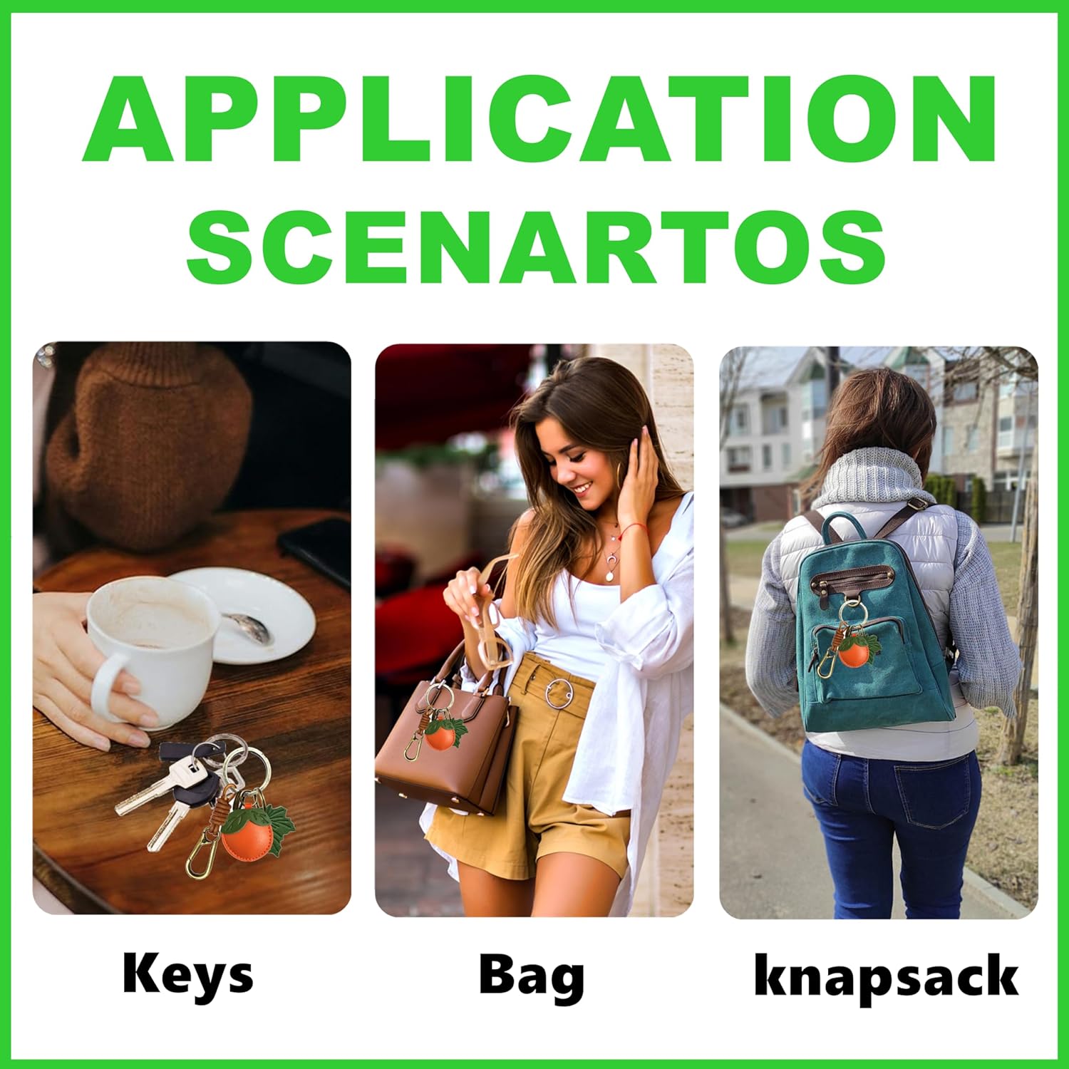 Leather Leaf Fruit Keychain Retro Accessories,Cute Keychains for Women Bag,Key Organizer,Charms,Purse Keyring Holder - Image 6