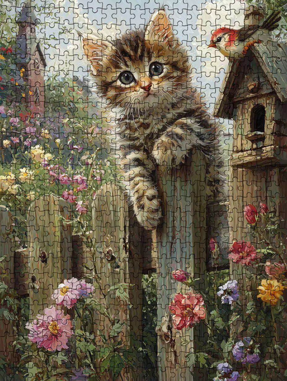 Puzzle 3000 Pezzi, Gatto Uccello 3D Puzzle per Adulti Impegnativo, Educa Puzzles Artistico, Divertente E Stimolante Puzzles Decorativo per La Famiglia, Regalo e Decorazione Pareti DX0YL6-654