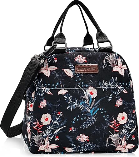 Miniatura 1 de FABUVIEW Bolsa de almuerzo para mujer, lonchera portátil, bolsa de almuerzo reutilizable aislada con cinturón de hombro ajustable